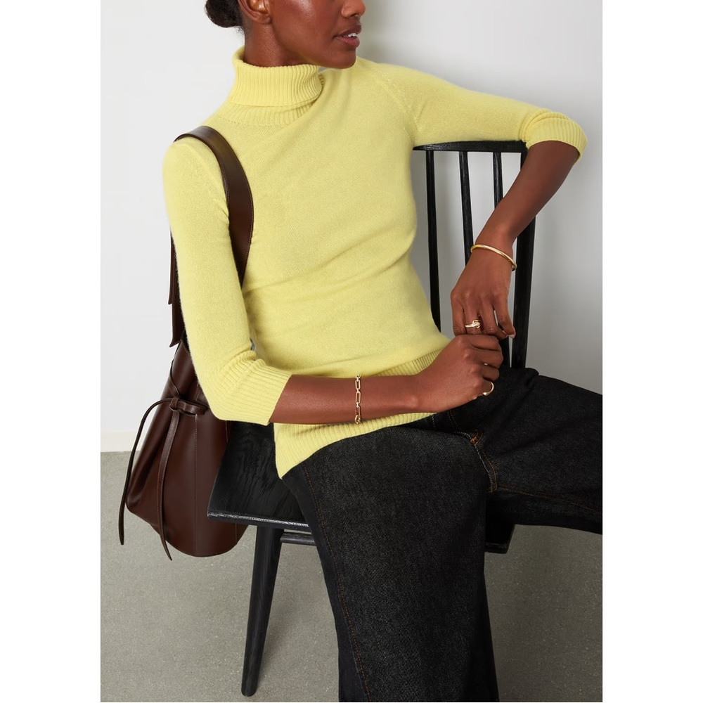 NWT Goop G. Label Leah Turtleneck Sweater Yellow Size Small